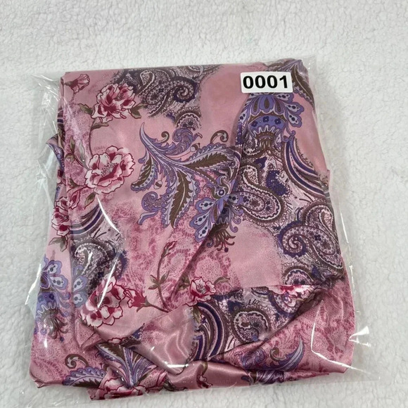 DELICATES Set Y2K Feminine Slip Lingerie Satin Feel Pink Sz XL Rose Print Lace - Picture 8 of 12